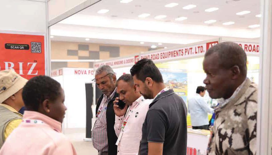 Trade visitors exploring exhibitor stands at Kenya Buildcon